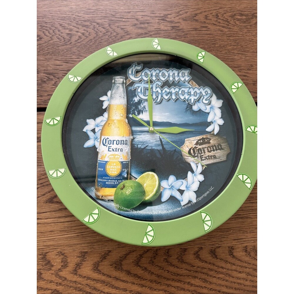 Corona Extra Modelo ;"CORONA THERAPY"Beer 12" PLASTIC/BATTERY OP. Clock;2006